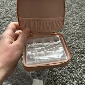 Elegant Pink Travel Pill Organizer